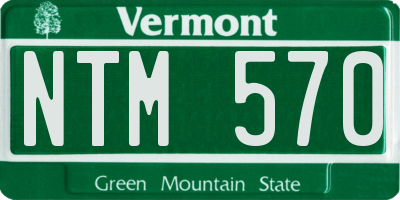 VT license plate NTM570