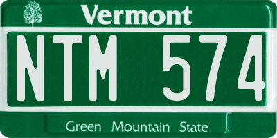 VT license plate NTM574
