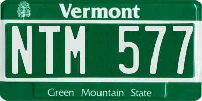 VT license plate NTM577
