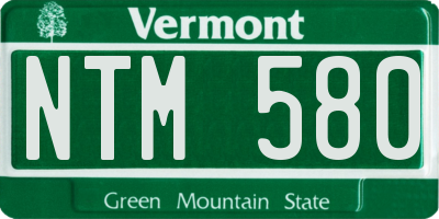 VT license plate NTM580