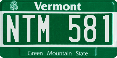 VT license plate NTM581