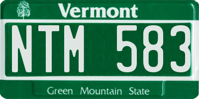 VT license plate NTM583