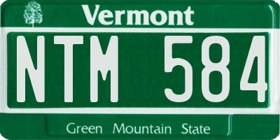 VT license plate NTM584