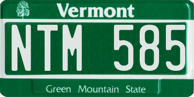 VT license plate NTM585