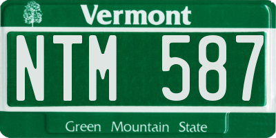 VT license plate NTM587