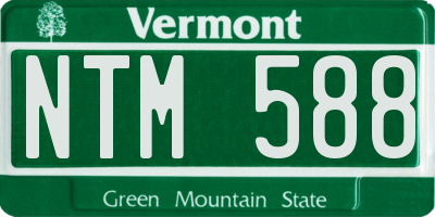 VT license plate NTM588
