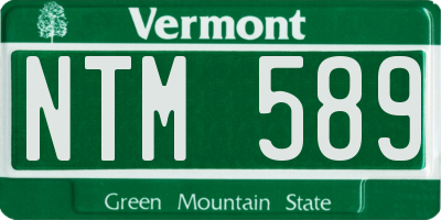 VT license plate NTM589