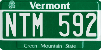 VT license plate NTM592