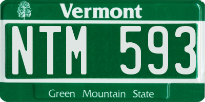 VT license plate NTM593