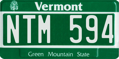 VT license plate NTM594