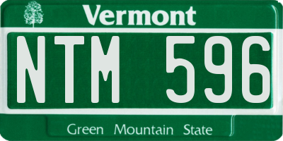 VT license plate NTM596