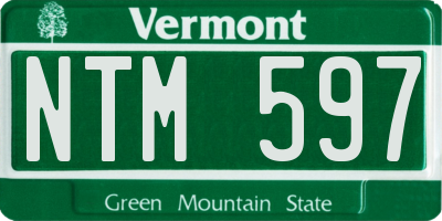 VT license plate NTM597