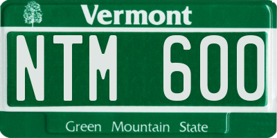 VT license plate NTM600