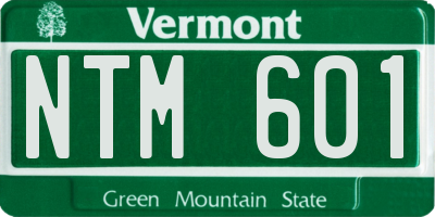 VT license plate NTM601