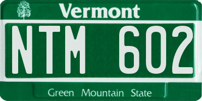 VT license plate NTM602