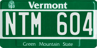 VT license plate NTM604