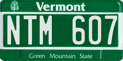 VT license plate NTM607