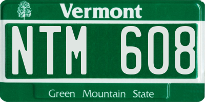 VT license plate NTM608
