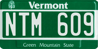 VT license plate NTM609