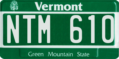 VT license plate NTM610