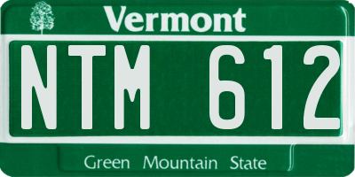 VT license plate NTM612