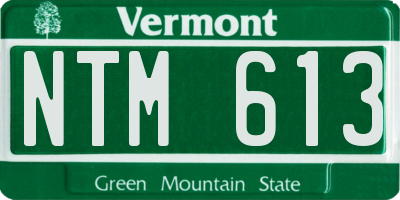 VT license plate NTM613