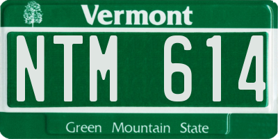VT license plate NTM614