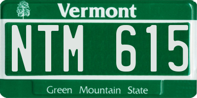 VT license plate NTM615