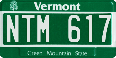 VT license plate NTM617