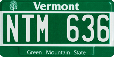 VT license plate NTM636