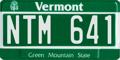 VT license plate NTM641