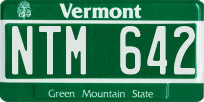 VT license plate NTM642