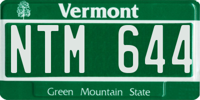 VT license plate NTM644