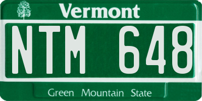 VT license plate NTM648