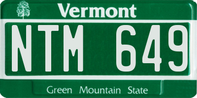 VT license plate NTM649