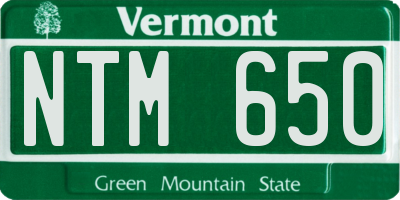 VT license plate NTM650