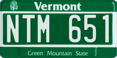 VT license plate NTM651