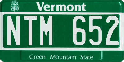 VT license plate NTM652
