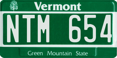 VT license plate NTM654