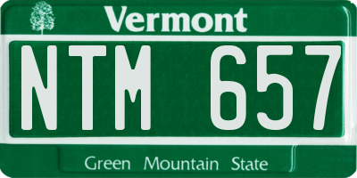 VT license plate NTM657