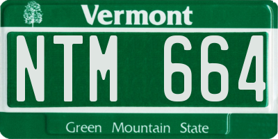 VT license plate NTM664
