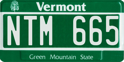 VT license plate NTM665