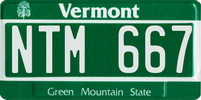 VT license plate NTM667