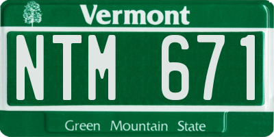 VT license plate NTM671