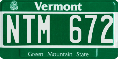 VT license plate NTM672