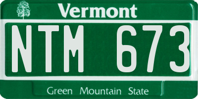 VT license plate NTM673