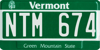 VT license plate NTM674