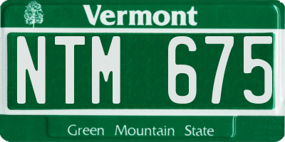 VT license plate NTM675