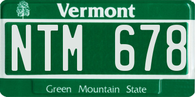 VT license plate NTM678