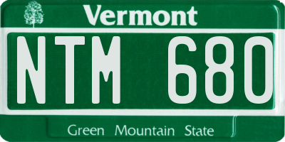 VT license plate NTM680